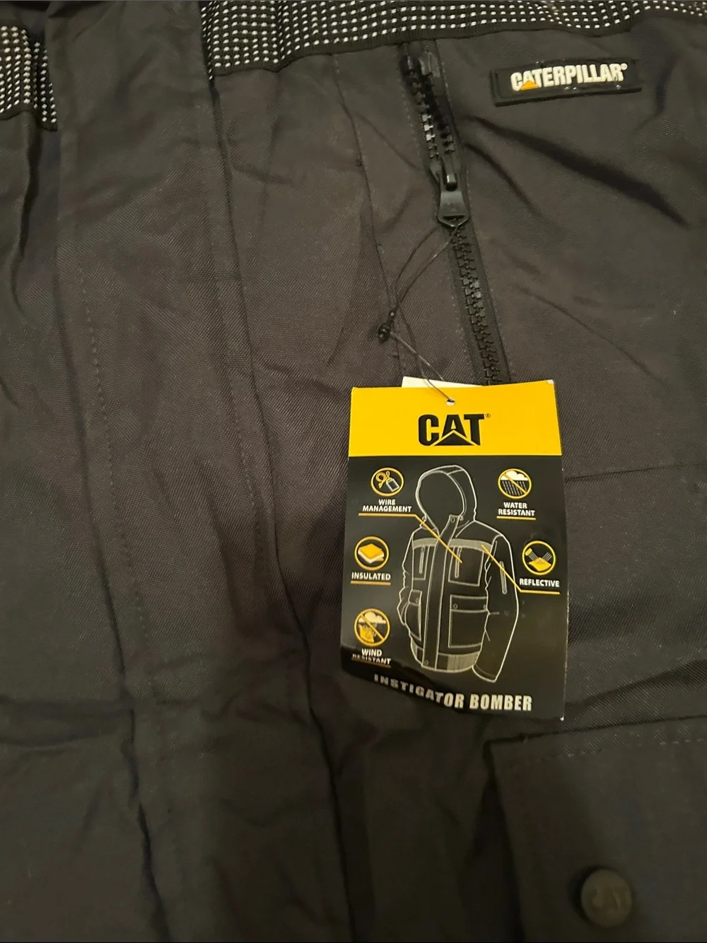 Caterpillar Men's Hooded Puffer Jacket in Black